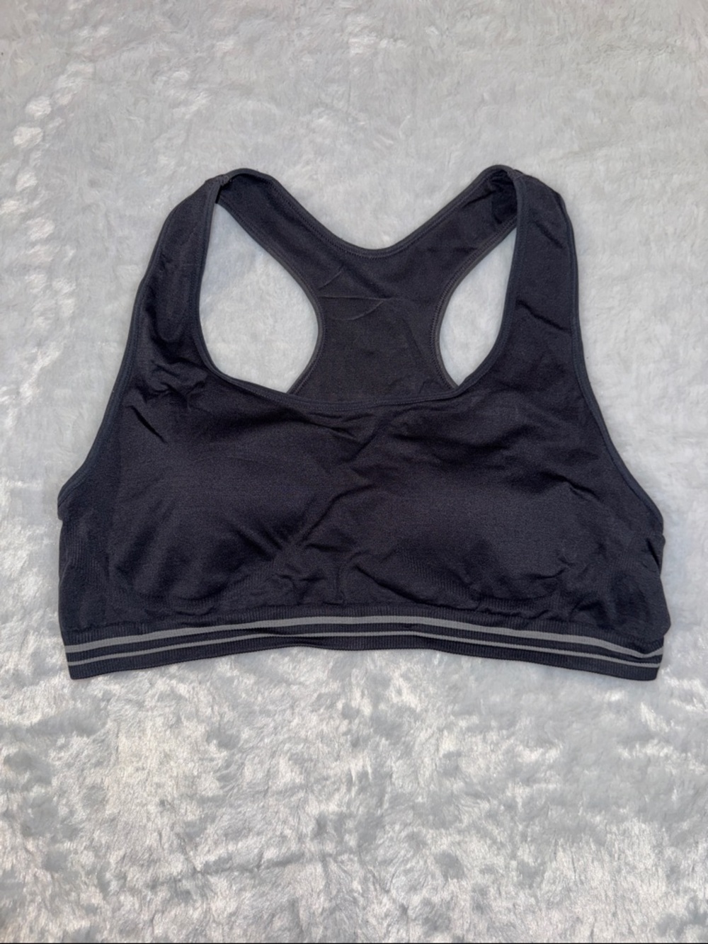 Bally Black Racerback Sports Bra with Striped Underband